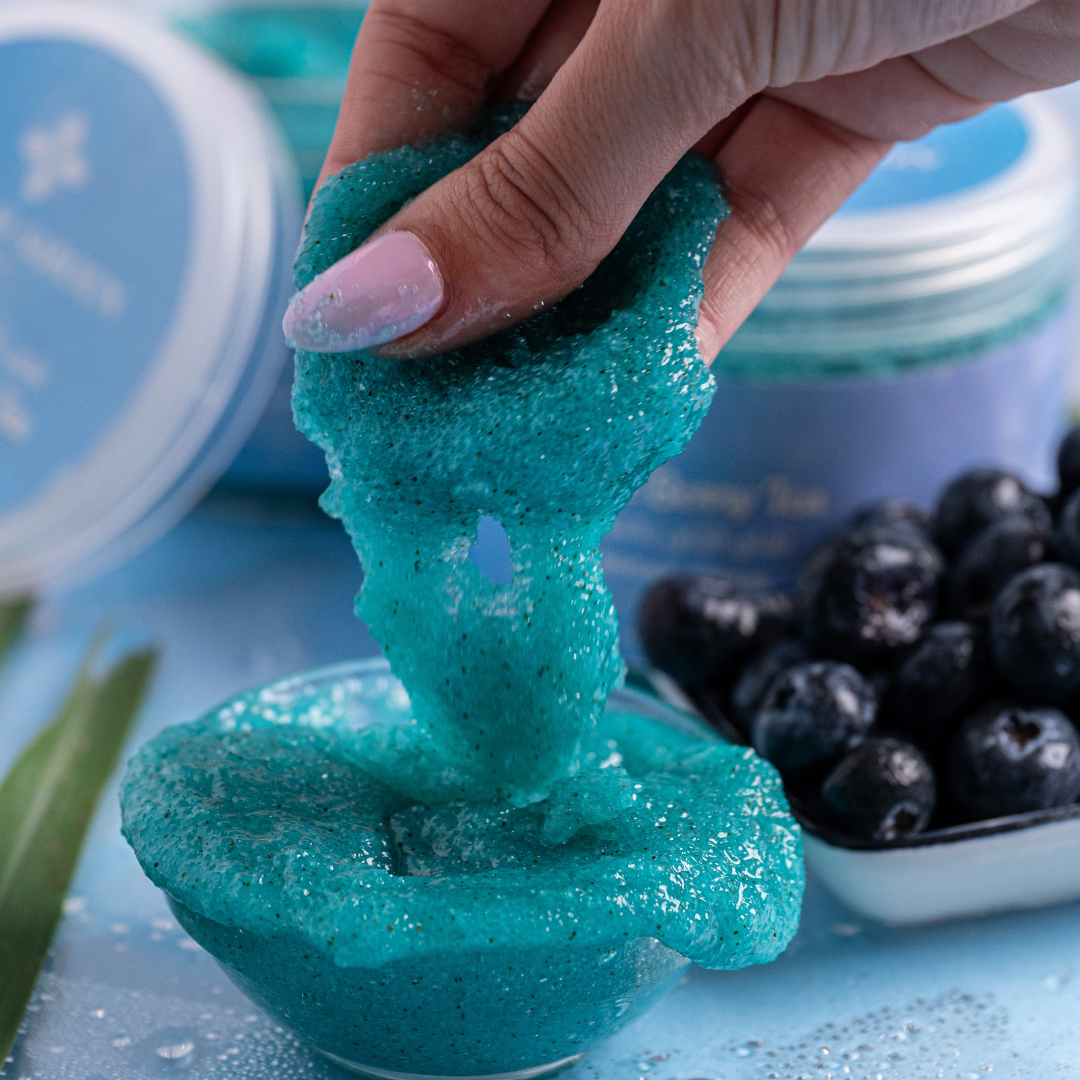 سنفرة الجسم شاي أكاي بالتوت الازرق 400 جرام