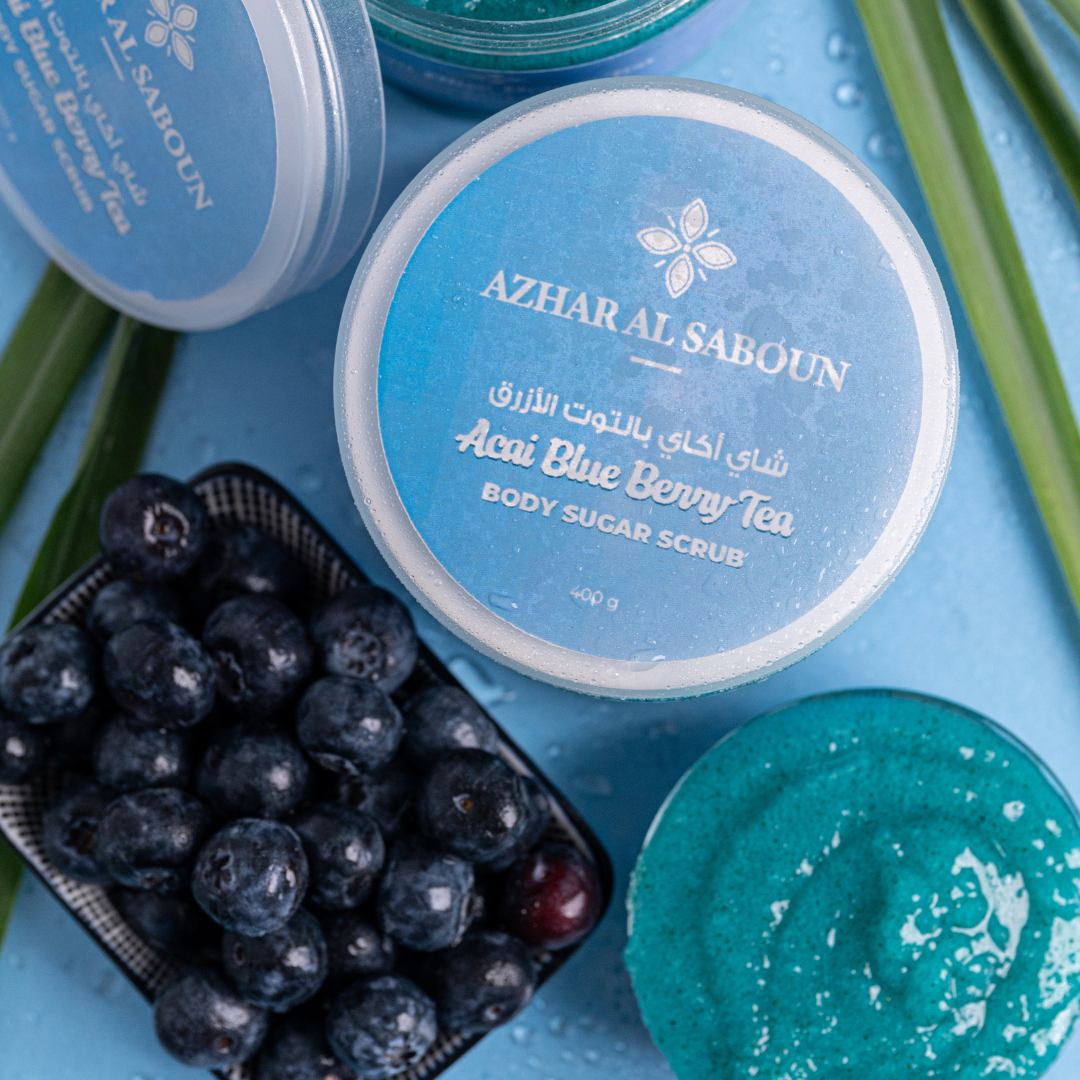 سنفرة الجسم شاي أكاي بالتوت الازرق 400 جرام